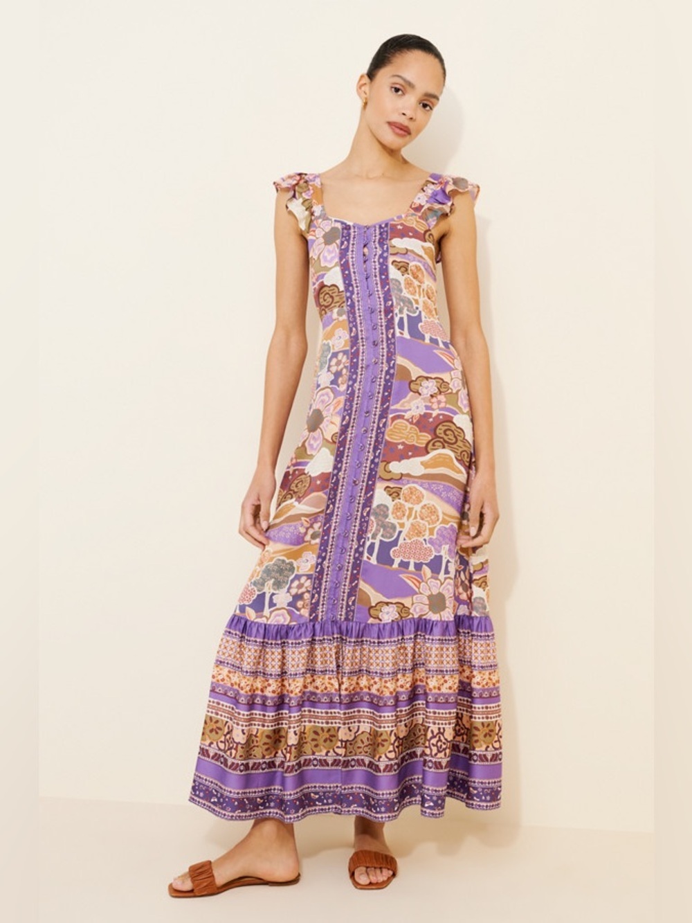 SPELL Dancing Valley Strappy Maxi Dress Size L